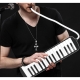 Muzicuta Melodica 32 Clape, din ABS, pentru Incepatori, 45 x 13 x 7 cm, Include Husa si Suflator, Negru