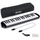 Muzicuta Melodica 32 Clape, din ABS, pentru Incepatori, 45 x 13 x 7 cm, Include Husa si Suflator, Negru