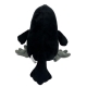 Papusa de Mana pentru Teatru de Papusi, din Plus, 30 cm, Model Pasare, Alb/Negru