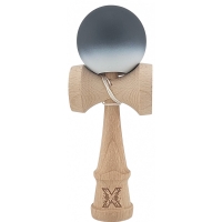 Kendama X Originala, Profesionala, din Lemn, Rubber Grip, 18 cm, Alb/Negru