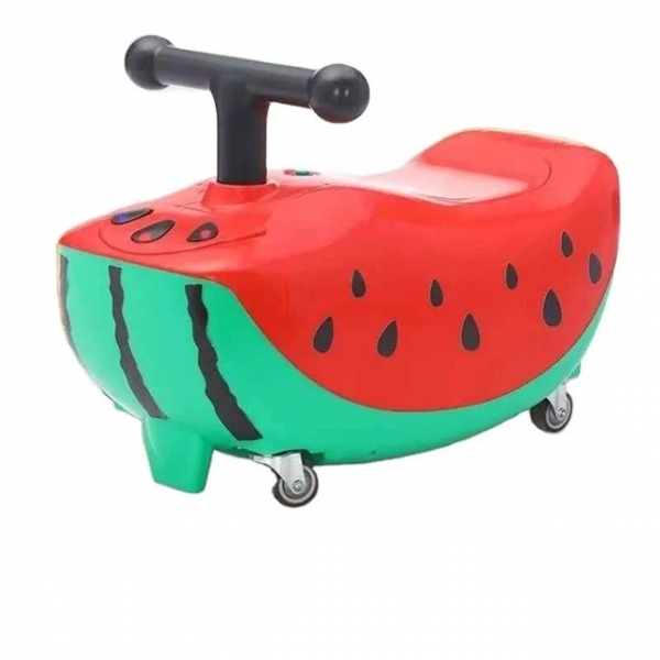 Masinuta pentru Copii,  Model Pepene Rosu, 4 Roti, Anti-Rasturnare, 1-3 Ani, Impingere, Rosu/Verde
