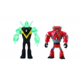 BEN 10 - Set 2 mini figurine Cap de Diamant si Overflow - 5 cm