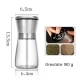 Rasnita Manuala pentru boabe,  Rasnita pentru Piper Sare Cafea, din Sticla cu Otel inoxidabil, 13.5 x 6.5 cm, volum 180 ml, Transparenta cu Capac din Inox