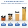 Set 7 Recipiente Organizare Alimente, Inchidere Etansa, Etichete Reutilizabile, Cupe Masurare, 4 Dimensiuni Diferite, din Plasti