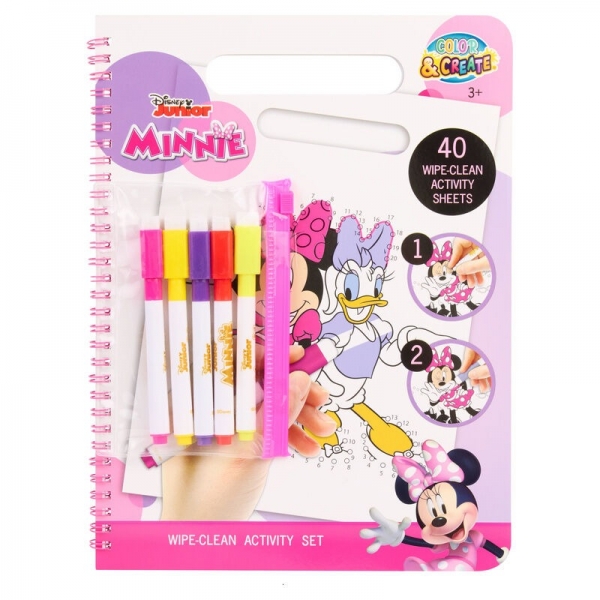 Carte de Activitati pentru Copii, Scrie si Sterge, Minnie Mouse, 3+ ani