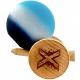 Kendama X Originala, Profesionala, Big Cups V2, Rubber Grip cu Cupe Mari, Rulment Metalic cu Ata 55 cm, Gradient Albastru/Alb/Vi