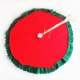 Covoras pentru Bradul de Craciun, din Tesatura Pufoasa, cu Fundite de Prindere, Model Mos Craciun, Rosu/ Verde, Diametru 90 cm