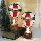Decoratiune de Craciun tip Balon cu Aer Cald, Balon cu Om de Zapada, din Rasina, Model Balon cu Aer Cald si Om de Zapada Ilumina