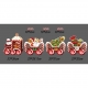 Decoratiune de Craciun, pentru Gradina, Tip Trenulet, 4 Figurine + Bete de Infipt in Pamant, din Plastic, Impermeabil, Model Tre