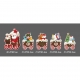 Decoratiune de Craciun, pentru Gradina, Tip Trenulet, 5 Figurine + Bete de Infipt in Pamant, din Plastic, Impermeabil, Model Mos