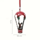 Figurina pentru Brad de Craciun, Model Ren in Balon cu Aer Cald, Ornament pentru Brad, din Metal, 11 x 5.5 x 5.5 cm, Rosu inchis