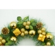 Coronita de Craciun pentru usa, Verde/Auriu, 35 cm, PVC, Artificiala, Decorata, Interior/Exterior