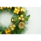 Coronita de Craciun pentru usa, Verde/Auriu, 35 cm, PVC, Artificiala, Decorata, Interior/Exterior