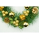 Coronita de Craciun pentru usa, Verde/Auriu, 35 cm, PVC, Artificiala, Decorata, Interior/Exterior