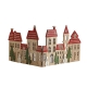 Decoratiune de Craciun, Model Orasel de Craciun pentru Brad, in stil European, Pliabil din Lemn, 57 x 20 cm, Maro Natur Rosu