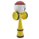 Kendama X Originala, Profesionala, Big Cups V2, Model Rege Super Sticky Legendary Cupe Mari, Rulment Metalic cu Ata 55 cm, Maner Galben