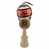 Husa pentru Kendama, tip Pandativ/Breloc, Imprimeu Skull, din Piele Ecologica, 26 x 3.2 cm, Bej deschis