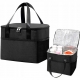 Geanta Termica pentru Pranz, Compartimente Telefon si Tacamuri, Multifunctionala, Impermeabila, 24x18x21 cm, Negru