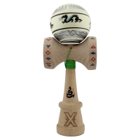Kendama X Originala, Profesionala, DRAGON Series, Super Sticky cu Cupe Mari King Size V3, Rulment Metalic si Gaura in Baza, din 