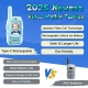 Set Walkie Talkie WiFi pentru Copii, Set 2 Statii, Apeluri Video, cu Ecran de 2", Efecte Voce, Reincarcabile, Cabluri TYPE-C, Ra