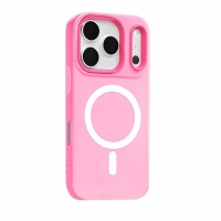 Husa Telefon Jelly Magnetic 2in1, Compatibila cu Apple iPhone 17 Pro, din PC+TPU, Magsafe, Finisaj Mat, Roz