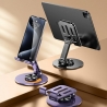 Suport de Birou pentru Telefon sau Tableta, din Metal, Pliabil, 5.7 x 13.5 x 8.7 cm, Universal, Mov
