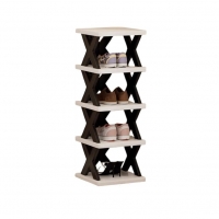 Organizator de Pantofi, 5 Straturi, din ABS, Suport Modular, 65.5 x 24 x 26 cm, Negru/Alb