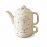Set de Ceai, Ceainic cu Ceasca pentru Uz Casnic, Stele cu Luna, Set de Ceai pentru Copii, Adulti, 18 x 17 x 13 cm, Alb Crem