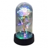 Trandafir in Cupola, cu Lumina Led Multicolora, Baterii, 8.5 x 15 cm, Auriu