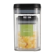 Cutii de Depozitare Alimente, Set din 2 Cutii de Tip Container de 0.8 si 1.3 l, Recipiente pentru Cereale in Bucatarie, Transpar