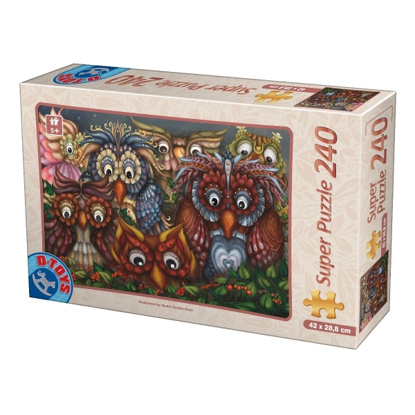 Puzzle educativ cu 7 Bufnite, 240 piese, Pentru copii