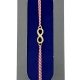Bratara Placata cu Aur 24k, Snur Rosu/Alb, Model Infinit