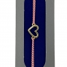 Bratara Placata cu Aur 24k, Snur Rosu/Alb, Model 8, Inima