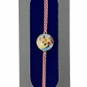 Bratara Placata cu Aur 24k, Snur Rosu/Alb, Model 12, Banut