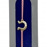 Bratara Placata cu Aur 24k, Snur Rosu/Alb, Model 14, Potcoavă