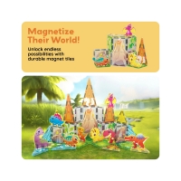 Set magnetic de construit, Dinozauri, Picasso, 38 piese, Pentru copii, Multicolor