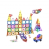 Set magnetic de construit, 121 piese, Pentru copii, Multicolor