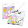Set Carte de Colorat cu Acuarela, Model Unicorn, 20 Foi de Carton 200 gr, 12 Culori, 1 Pensula, 15.7 x 18.8 x 1.8 cm, Mov
