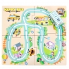Joc interactiv si puzzle 2 In 1, Autobuz scolar, Pentru copii, Multicolor