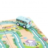 Joc interactiv si puzzle 2 In 1, Autobuz scolar, Pentru copii, Multicolor