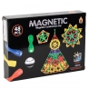 Joc de constructie, Magnetic, 48 Piese, Pentru copii, Multicolor