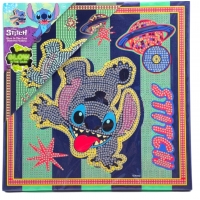 Set creativ de pictura cu diamante fosforescent, Disney, Pentru copii, Albastru, Model Stitch