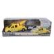 Machetă metalică Camion de tractare auto cu mașină, Scara 1:32, Galben