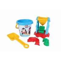 Set găletușă plajă pinguin, 5 piese cu găleată, Pentru copii, Multicolor