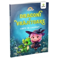Carte de colorat pentru copii, Magicolor, Dragoni și vrăjitoare
