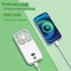 Ventilator Portabil, 3 in 1, de Mana, de Gat, de Birou, 16.7 x 8 x 1.9 cm, 3 Trepte de Viteza, Incarcare USB, Pliabil, Afisaj Digital, Suport Telefon, Alb