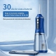 Irigator Bucal Electric,  Portabil, Dus Bucal pentru Curatare, Indepartare Tartru, 4 Capete, 25 x 8 x 8 cm, Albastru