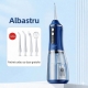 Irigator Bucal Electric,  Portabil, Dus Bucal pentru Curatare, Indepartare Tartru, 4 Capete, 25 x 8 x 8 cm, Albastru