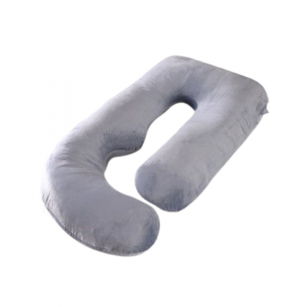 Perna pentru Gravide, Perna de Sarcina, Detasabila si Lavabila, Ergonomica Tip J, Captuseala din Poliester, 155 x 75 x 60 cm, Gri