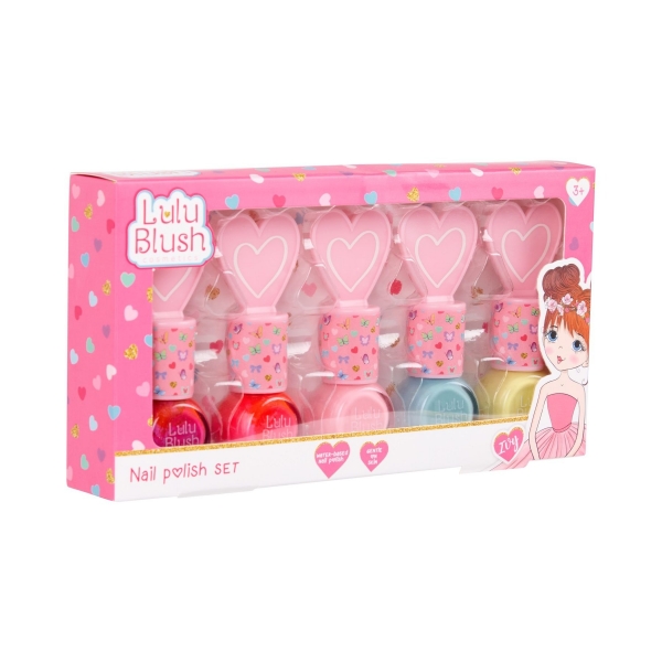 Set de 5 lacuri de unghii, Lulu Blush, Pentru copii, Multicolor